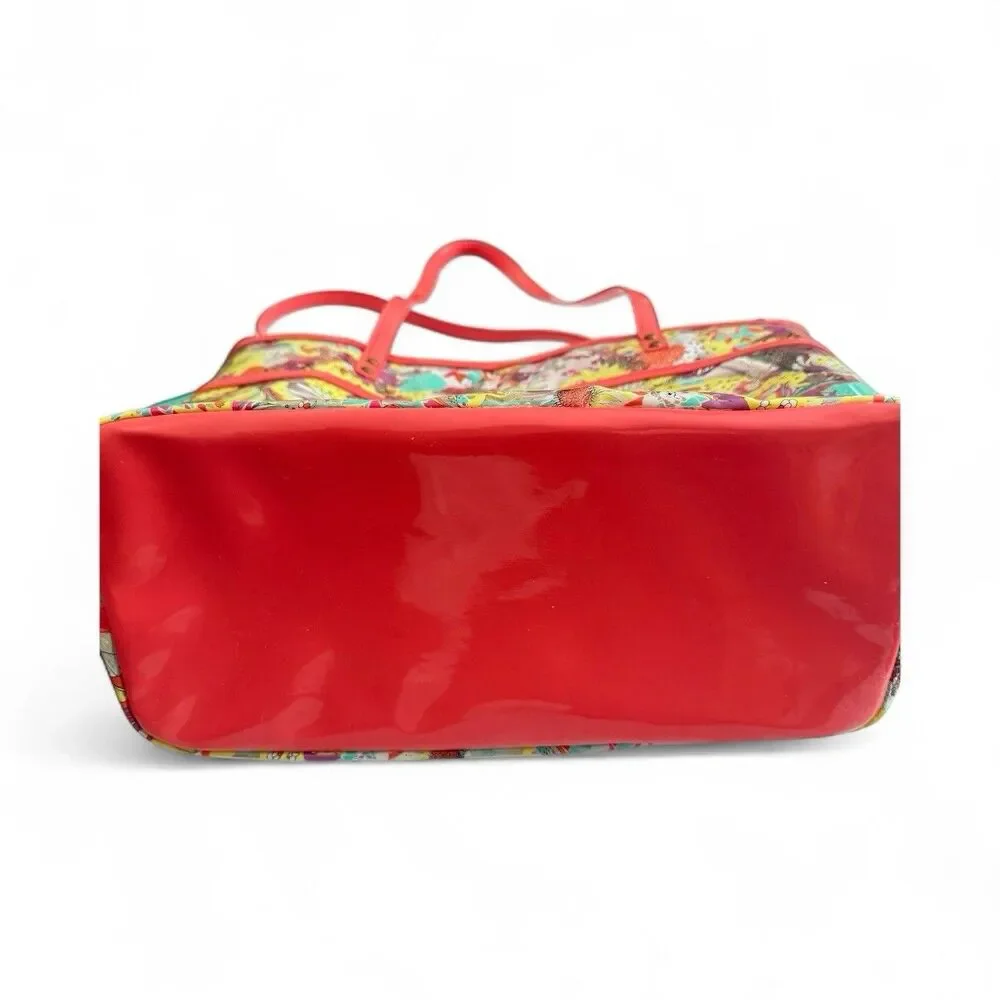 Sakroots Clear Koi Tote Shoulder Purse Coral BeachPool Bag w/Makeup Wallet‎